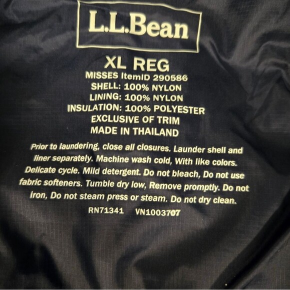 LL Bean Jacket Women's Medium Reg Black PrimaLoft Hooded Jacket Purple 2 in 1 - Picture 7 of 12